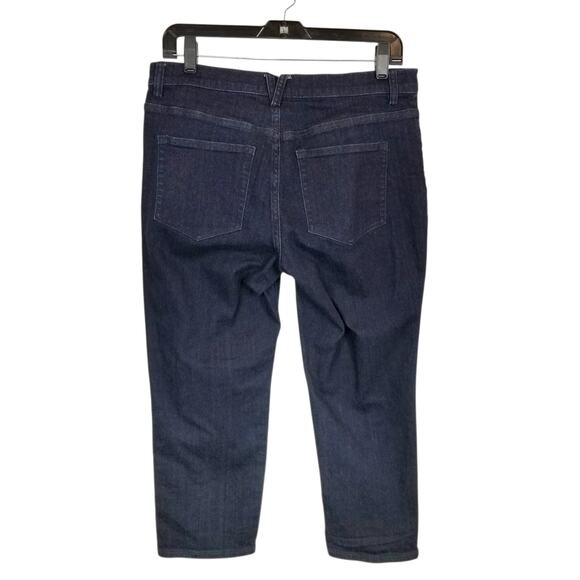 Duluth Trading Co Women's Dark Wash Capri Jeans Denim Size 8 - Picture 2 of 5